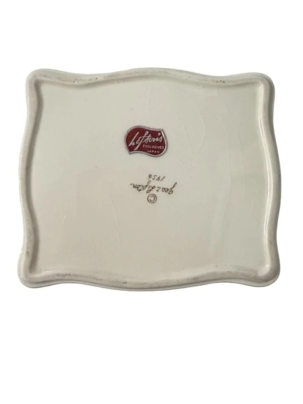 1956 Geo Z Lefton Japan Cream Gold Wheat Porcelain Lidded Trinket Box